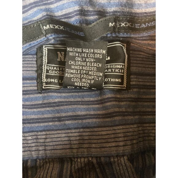 National Outfitters Mens XL Blue Striped Button-Up Long Sleeve Shirt Gorpcore - Picture 4 of 8